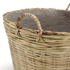 Pot de fleur ovale grand modèle en bambou naturel HECTOR