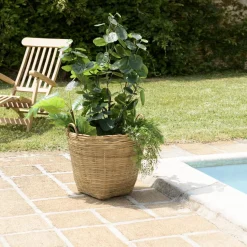 Pot de fleur ovale grand modèle en bambou naturel HECTOR