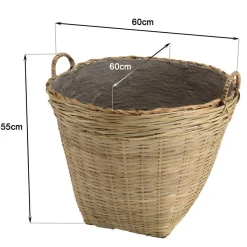 Pot de fleur ovale grand modèle en bambou naturel HECTOR