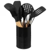 Pot métal noir à ustensiles avec 7 accessoires