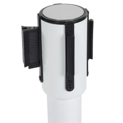 Potelet 'ZIP' blanc à sangle pour files d'attente
