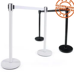 Potelet 'ZIP' blanc à sangle pour files d'attente