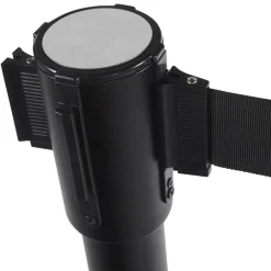 Potelet 'ZIP' noir à sangle pour files d'attente