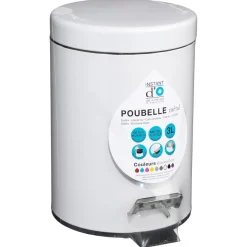 Poubelle blanche en métal 3L