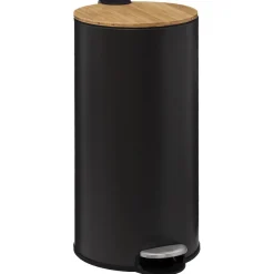 Poubelle couvercle bambou 30L