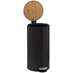 Poubelle couvercle bambou 30L