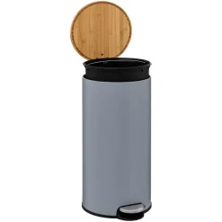 Poubelle couvercle bambou 30L