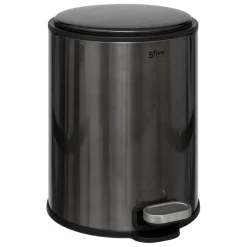 Poubelle métal et inox noir Delta