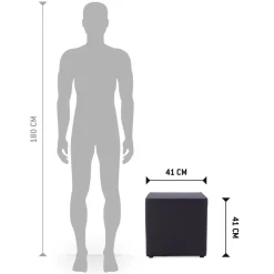 Pouf 'CUBE' de salon en matière synthétique noire