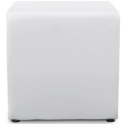 Pouf 'CUBE' de salon en matière synthétique blanche