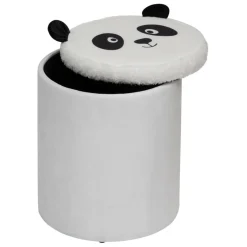 Pouf-coffre enfant panda pliant
