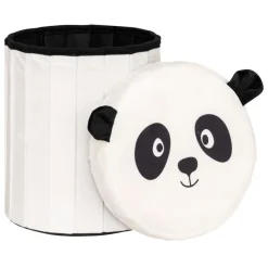 Pouf-coffre enfant panda pliant