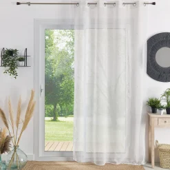 Px voilage en etamine brode 140x240 MIMOSA - blanc