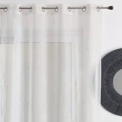 Px voilage en etamine brode 140x240 MIMOSA - blanc