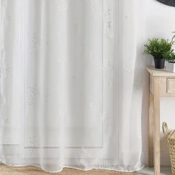 Px voilage en etamine brode 140x240 MIMOSA - blanc