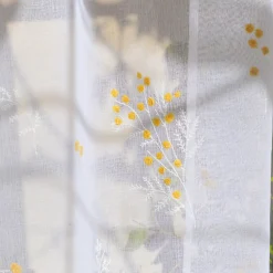 Px voilage en etamine brode 140x240 MIMOSA - jaune