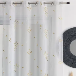 Px voilage en etamine brode 140x240 MIMOSA - jaune