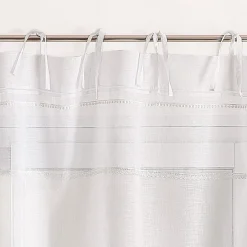 Px voilage etamine parement rubans 140x240 ALBA - blanc
