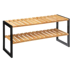 Range-chaussures x6 empilable bambou