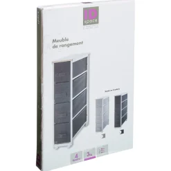 Rangement 4 Tiroirs Gris Brun