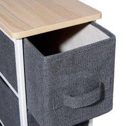 Rangement 4 Tiroirs Gris Brun