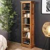 Rangement Bibliothèque 5 tablettes en teck 45 cm style colonial - Miel