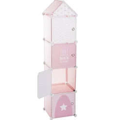 Rangement colonne rose