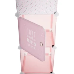 Rangement colonne rose