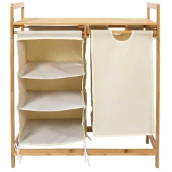 Rangement Compartiments avec Support en Bambou