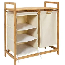 Rangement Compartiments avec Support en Bambou