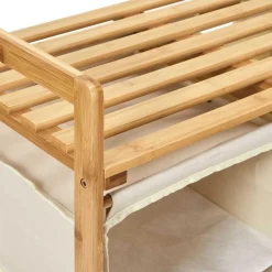 Rangement Compartiments avec Support en Bambou