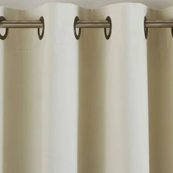 Rideau à oeillets unis occultants thermiques aspect chambray BECQUET -nature