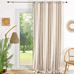 Rideau ameublement coton flamme 140x260 - beige
