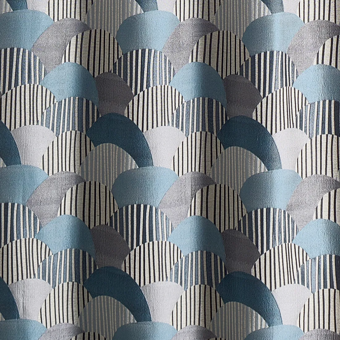 Rideau ameublement en jacquard 140x260 ASIA - bleu artique