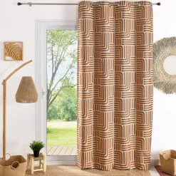 Rideau ameublement jacquard 140x260 HALI - terracotta