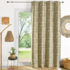 Rideau ameublement jacquard 140x260 HALI - kaki