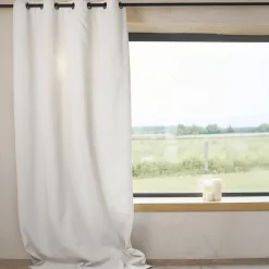Rideau ameublement uni en polylin 140x260 EDEN - blanc