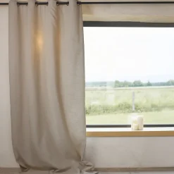 Rideau ameublement uni en polylin 140x260 EDEN - naturel