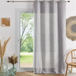 Rideau ameublement uni natte 140x260 NATURO - gris