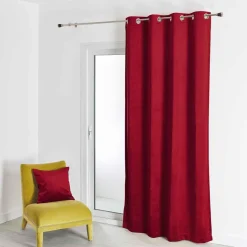 Rideau d'Ameublement Uni Rouge 135X260 cm VELOURS