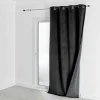 Rideau d'Ameublement Velours Double Polaire 135x280 cm VELVETA - Noir