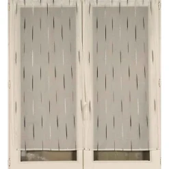 Rideau en etamine Jacquard 90X210 cm ORION - gris