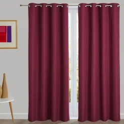 Rideau occultant thermique aspect natté - rose pivoine