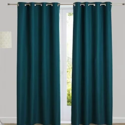 Rideau Occultant thermique aspect natté bleu canard