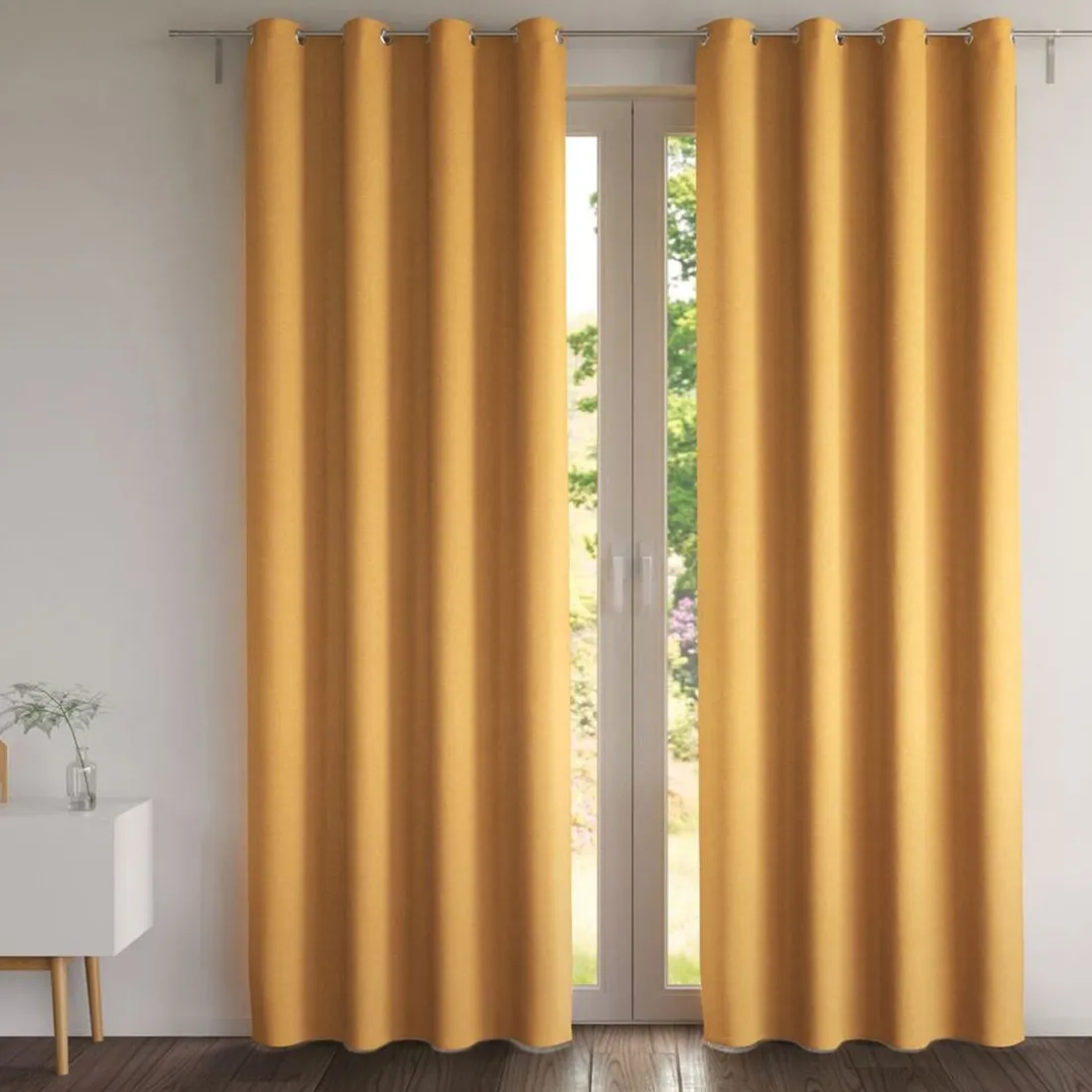 Rideau occultant thermique aspect natté - Miel