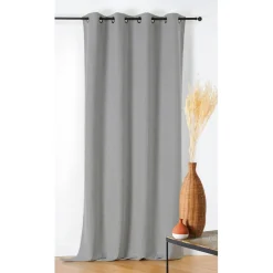 Rideau oeillet occultant Savana Gris clair