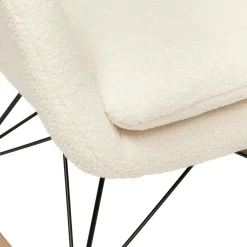Rocking-chair en bouclette blanc