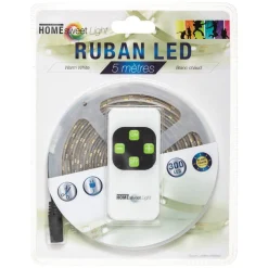 Ruban LED blanc et télécommande