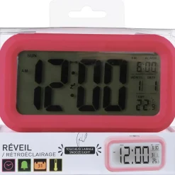Réveil touch digital bordeaux