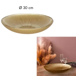Saladier En Verre Dore D30cm M6